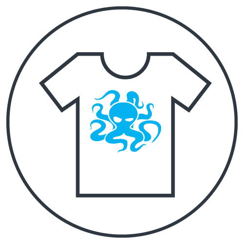 Ikona pro naší službu potisk oblečení.