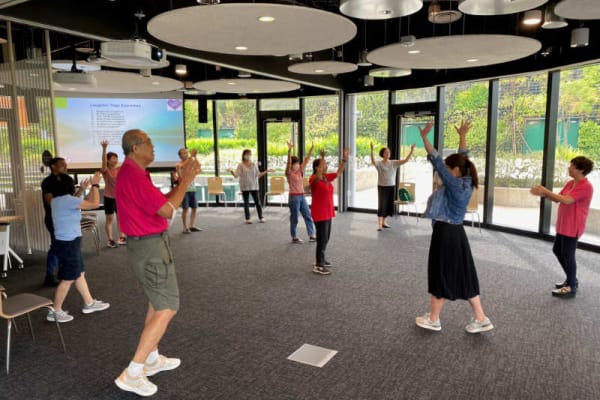 Laughter Yoga session at National Library Board