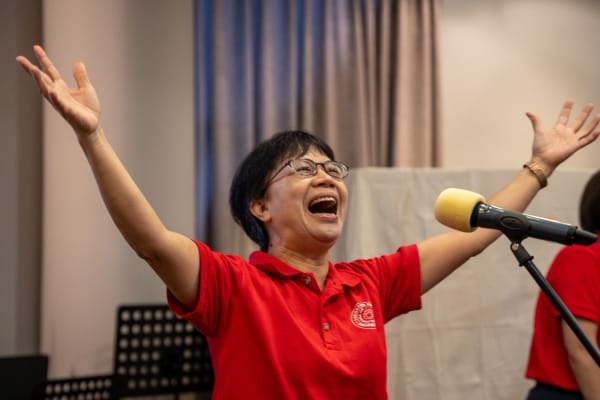 Laughter Yoga session at 'Rising Together' event by SWA