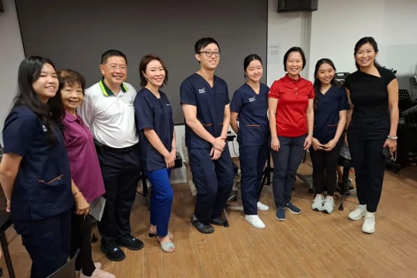 SWA volunteers and MP Ms Gan Siow Huang at Thomson Shunfu eye screening event