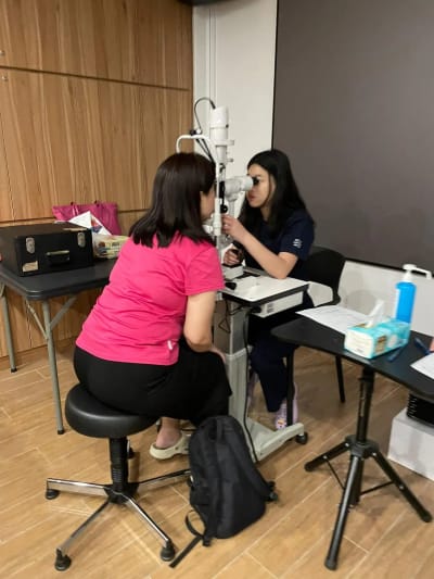 Eye screening in progress