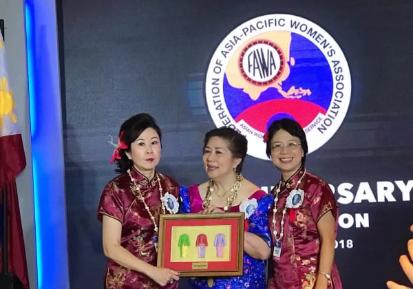 FAWA delegates at a networking reception during the convention