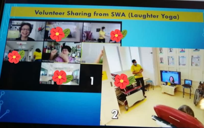 SWA Laughter Yoga pilot session with residents at Sree Narayana Mission Singapore