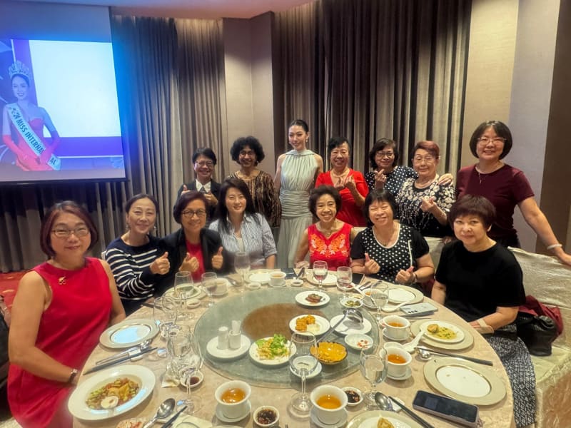 Laughter Yoga volunteers with Tanisha Tan at NDP celebrations
