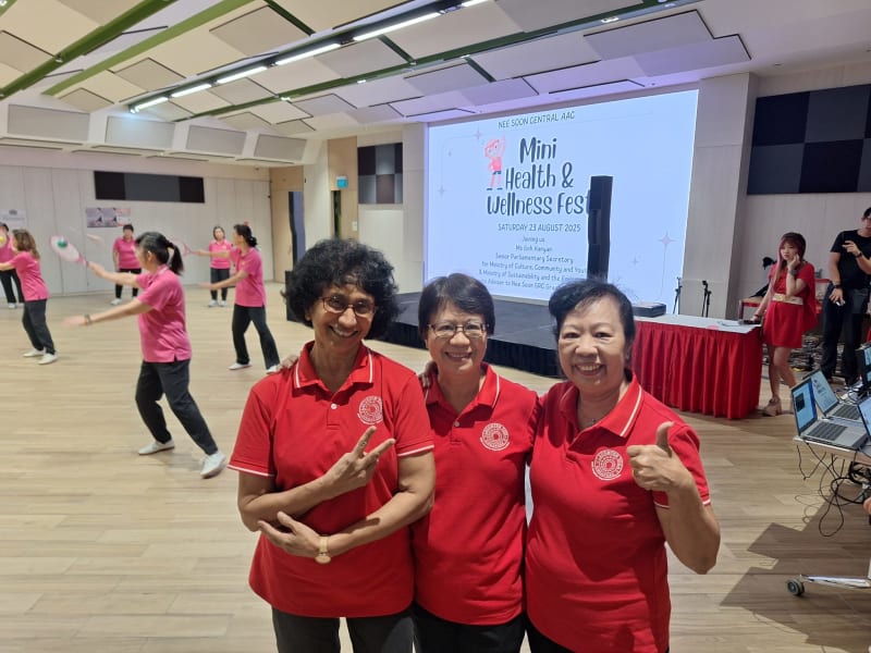 Laughter yoga session at Mini Health & Wellness Fest