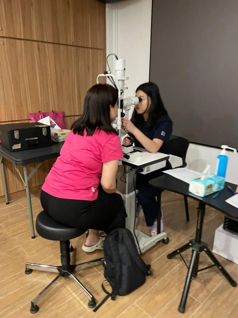 Eye screening in progress