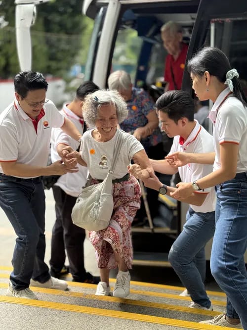 Seniors being welcomed at the event