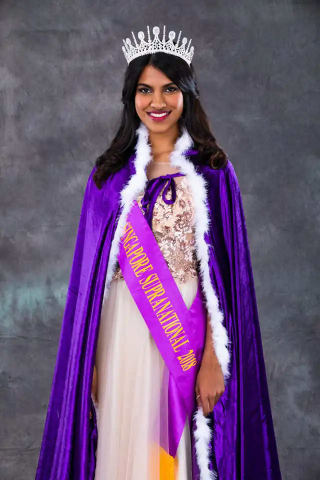 Miss Singapore Supranational evening wear presentation and stage performance