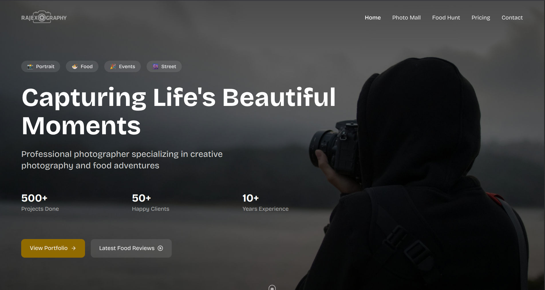 Photography Website with custom CMS