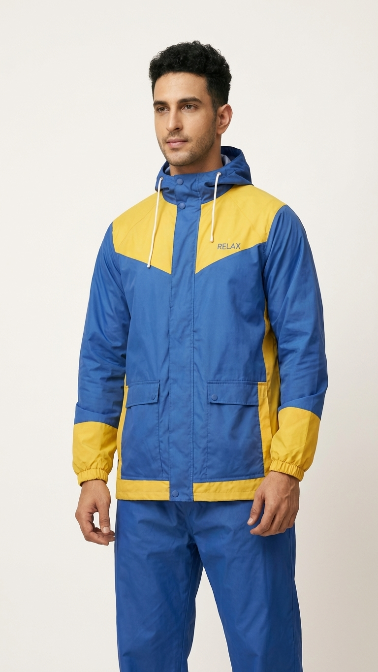 Relax mens Men's Urban Suit (Jacket+Pant) raincoat — back view