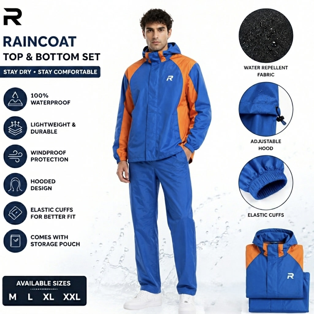 Pro Biker Rain Suit - Blue - Relax Rainwear