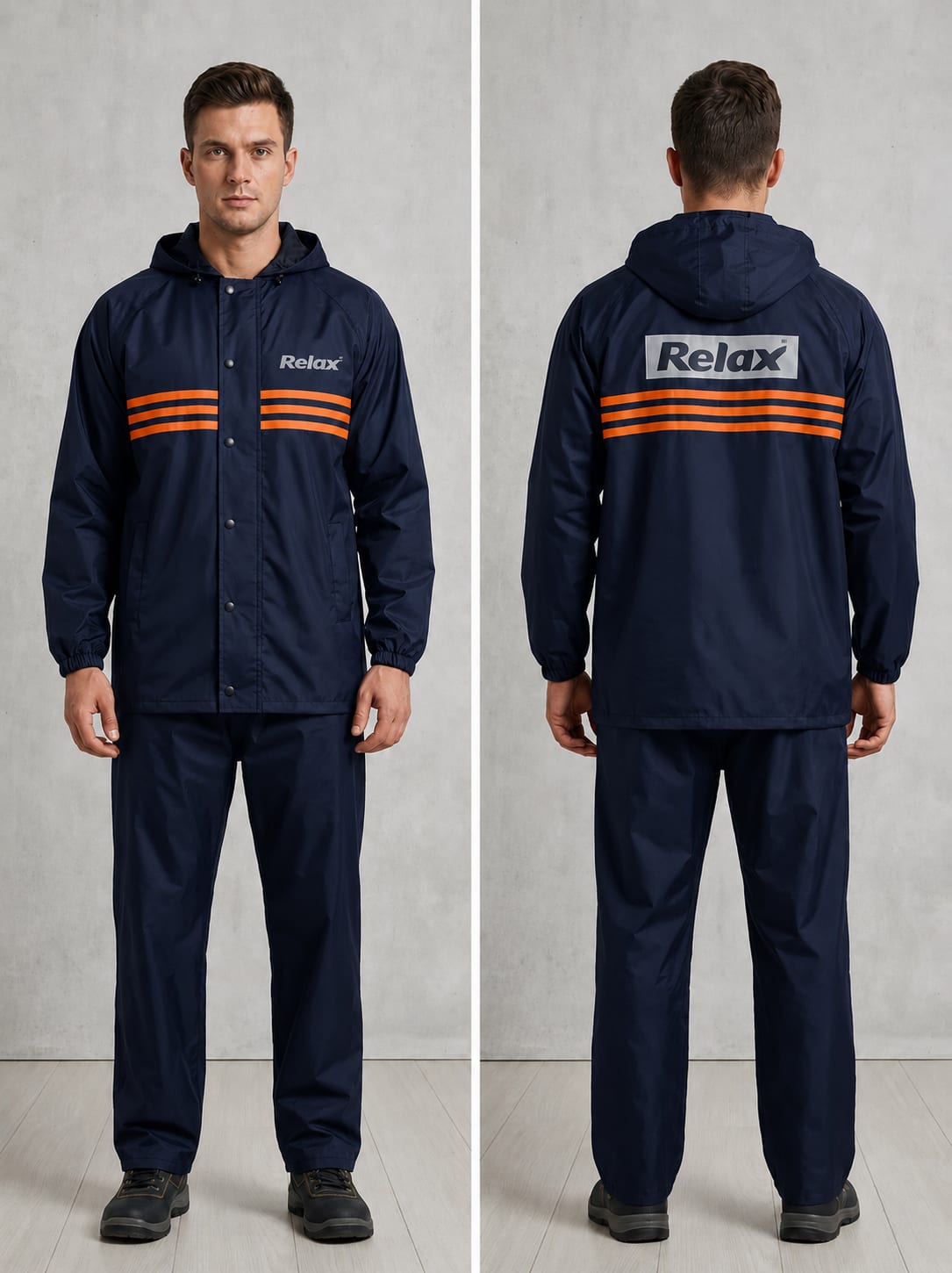 Mens Raincoat Dual Layer waterproof and windproof raincoat top and bottom set – 100% waterproof view