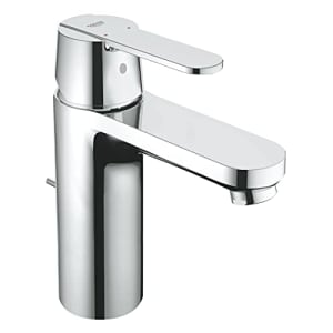 Robinet de salle de bains lavabo Get, mitigeur avec tirette de vidage, bonde incluse, robinet mousseur économique d'eau, installation facile, taille M, chromé, 23454000 (Import Allemagne)