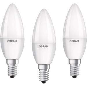 ampoule LED E14 BASE Classic B 40 | 4.9 W - Equivalence incandescence 40 W, forme de bougie / mat, blanc chaud - 2700K, lot de 3