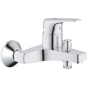 Mitigeur monocommande Bain Douche Start Flow, robinet à montage mural, raccord fileté pour flexible en 1/2", rosaces métal incluses, chromé, 23772000 (Import Allemagne),Chromé