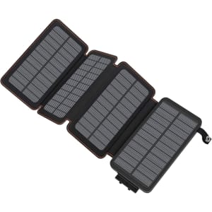 Chargeur Solaire 25000mAh Haute Capacité Batterie Externe avec 2 Ports USB 4.2A Power Bank Portable pour Téléphone Tablettes