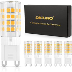 Ampoule LED G9 3W (Équivalent 40W Ampoules Halogènes), 380LM, Blanc chaud 2700K, AC100-230V, Non-Dimmable, Économie d'énergie, Base en céramique, Culot G9 Standard, Lot de 6