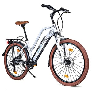 BLUEWHEEL - E-Bike BXB85 26" - VTT Electrique - Dérailleur Shimano 7 Vitesses - Moteur 250W - 25km/h - Batterie Rechargeable Amovible - Autonomie 150km - Écran De Bord Multifonctionnel - Blanc