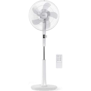 Ventilateur sur pied Silencieux & Programmable, Diamètre de 40 cm, 26 Vitesses & 3 Modes de Fonctionnement, Oscillation 90°, Télécommande, Hauteur Réglable - Pour la maison, chambre - Blanc