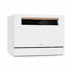 Lagoona Mini lave-vaisselle autonome : CEE A+, 1380W, 6 couverts, consommation d'eau: 6,5L, 7 programmes plus séchage supplémentaire, 49 dB, panneau de commande tactile noir, blanc