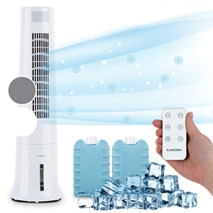 Rafraichisseur d'Air 4 en 1, Climatiseur Portable, Humidificateur, Ventilateur, Ioniseur, Climatiseur Mobile Sans Évacuation, Pack Glacons, Réservoir 2.5L, 40W, Puissant Débit d'Air 530m³/h