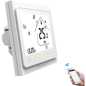 Thermostat de Chauffage au Sol Wi-FI, 16A Alexa Google Compatible avec Sonde, Programmable Thermostat d'ambiance Plancher Chauffant Electrique