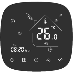 Thermostat WiFi pour chaudière à gaz/eau, thermostat intelligent écran LCD (panneau brossé), bouton tactile rétroéclairé programmable avec Alexa IFTTTGoogle Home et téléphone APP-Noir