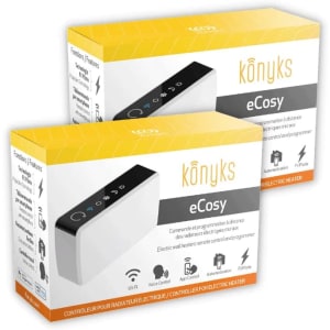 Pack de 2 Contrôleurs connectés pour radiateur électrique Konyks eCosy, Compatible Alexa et Google Home, Fil Pilote 6 ordres, Voyants de Mode, Automatisations faciles…