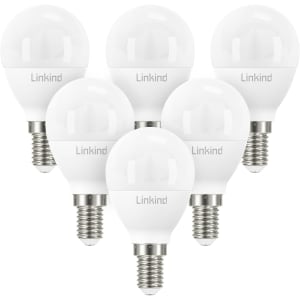 Ampoule LED E14, 7.5W Équivalent 60W, Blanc Froid 5000K, 806lm, Ampoule Ronde P45 Petit Culot à Vis, Lot de 6, Non Dimmable.