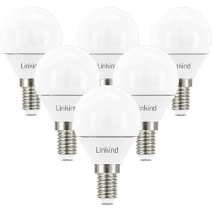 Ampoule E14 LED, 4.9W Équivalent 40W, Blanc Froid 5000K, 500lm, Ampoule Ronde P45 Petit Culot à Vis, Lot de 6, Non Dimmable