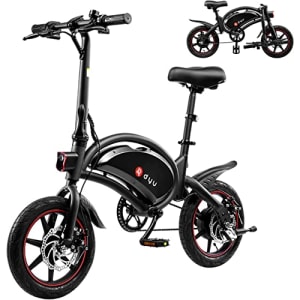 Vélo Électrique Pliable,14 Pouces,Smart E-Bike avec 3 Modes de Conduite, Pédalage Assisté, Hauteur Réglable, Portable Compact, Adulte Unisexe (Noir, D3F-10AH)