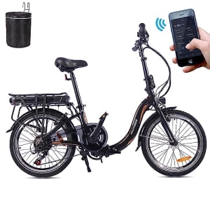 Vélo électrique pliable de 20 pouces avec application Bluetooth, 250 W, 36 V, 10 Ah, vitesse maximale 25 km/h, convient pour les femmes et les adultes