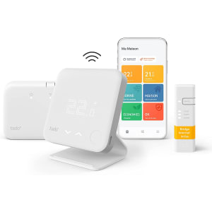 ° Kit de Démarrage Thermostat Connecté et Intelligent sans fil V3+ – Thermostat programmable pour chaudière – Support inclus – Compatible avec Alexa, Google Assistant et Siri