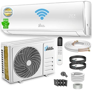 Climatiseur Split - 12000 BTU - Inverter avec fonction de chauffage - jusqu'à 55 mètres - très silencieux - ensemble complet, ligne de cuivre de 5 m, R32, matériel de montage