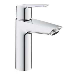 QUICKFIX Start Robinet de salle de bains lavabo, installation facile, mousseur économie d'eau, sans tirette, bonde clic clac incluse, taille M, chromé, 24204002 (Import Allemagne) Chromée