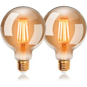 Ampoules LED 4W Edison Vintage G80, Blanc Chaud 2200K E27, Equivalent à Ampoule Incandescente 40W, Ampoule Rétro à Filament, Rétro Antique Lampe décorative, Non-Dimmable, Lot de 2