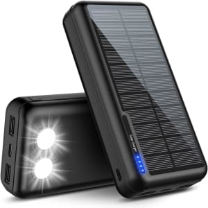 Chargeur Solaire Power Bank 26800mAh: Portable Batterie Externe avec 2 USB & Lampe Poche LED Outdoor Camping pour Téléphone Tablettes