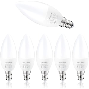 Ampoules E14 LED,5.5W Équivalent Ampoule à incandescence 40W, Blanc Chaud 3000K 470lm AC 220-240V Non Dimmable Sans Scintillement ,Lot de 6 [Classe énergétique F]