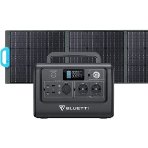 Générateur Électrique EB70 avec PV200 Panneau Solaire, 716Wh LiFePO4 Batterie de Secours, 2 Sorties CA 1000W (1400W Pic), Groupe Électrogene Solaire Portable pour Camping-Car, Voyage