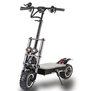 Trotinette Electrique Adulte Puissante Scooter Electrique Double Moteurs 2 Roues 11in Pneus Hors Route 60V 38Ah Batterie au Lithium Haute Capacité Autonomie de 100 km