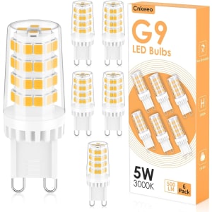 Ampoule LED G9, 6PCS, LED G9 5W Équivalent 50W Lampe Halogène, Blanc Chaud 3000K 500LM Protection des Yeux Lumineux, non Dimmable, Adapté Pour les Lustres Ampoules à Économie d'Énergie, etc