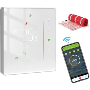 MOES Thermostat Connecté WiFi Chauffage au Sol Electrique programmable 2,4 GHz pour Chauffage au Sol électrique, capteur d'humidité Tuya/Smart Life, contrôle Vocal Alexa Google Home