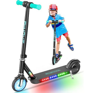 X2 Plus Trottinette Electrique Enfant 6 à 12 Ans, Roue Flash et Lumière Colorée, 12km/h&8km Portée, Niveau de Batterie Visible, 150W Trottinette Electrique 6 a 12 Ans à Freins Doubles