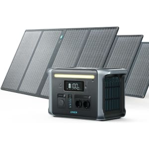 Station électrique portable Anker SOLIX F1200, 757 PowerHouse, Générateur solaire 1229Wh avec 2 panneaux solaires 100W, batterie LiFePO4, 6 sorties 110V/1500W, pour Camping-Car, domestique, balcon