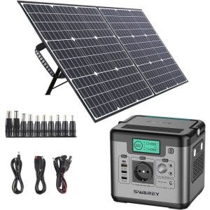 S500 PRO Générateur Solaire 518Wh avec 100W Panneau Solaire ETFE PD 65W, Générateur d'Énergie Portable AC 500W(1000W Pic) Groupe Électrogène Solaire pour Camping Voyage Pêche avec Sac