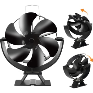 Ventilateur de poêle à bois à 6 lames, flux d'air horizontal poussé, ventilateur de poêle à bois alimenté par la chaleur pour poêles à bois/bûche/gaz/granules/bûches