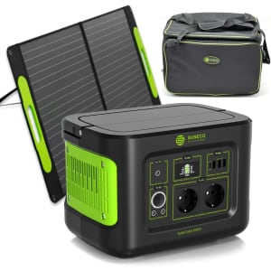 Générateur Électrique Portable 448 Wh | Batterie LiFePO4 | Puissance 1000W Max | avec 1 x Panneau Solaire Pliable 100W et 1 x sac de Transport