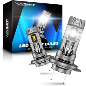 Ampoule H7 LED Voiture, 6500K 16000LM Blanche Puissante, 70W 500% Luminosité 1:1 Mini Design Lampes de Phares Remplacement pour Kit de Conversion Halogène Auto Moto