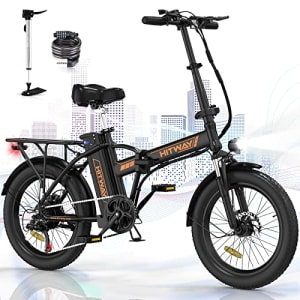 Vélo Électrique,20'' x3.0 VTT Fat Bike Electrique Pliable,Batterie Moteur 250W, 36V/11,2Ah,Shimano 7 Vitesses,E Bike Ville Portée 35-90km BK11 Noir/Orange