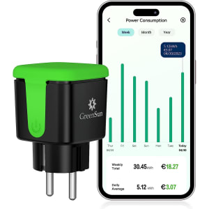 Prise Extérieure Étanche, Prise Connectée, GreenSun Prise Programmable, Prise Minuteur, Prise Connectée Alexa, Prise Compteur d'Énergie, Contrôle APP Vesync, Étanche IP44 pour l'extérieur